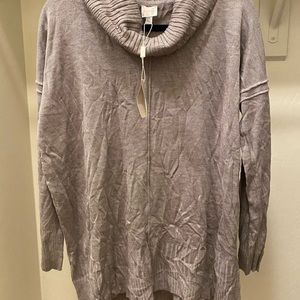 Women’s grey large cowl neck light sweater